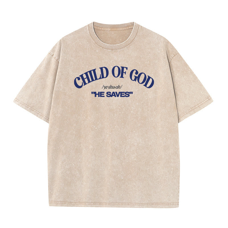 Christianartworkshop Classic Style He Save Child of God Unisex Washed T-Shirt - Apricot - 5XL - image 8
