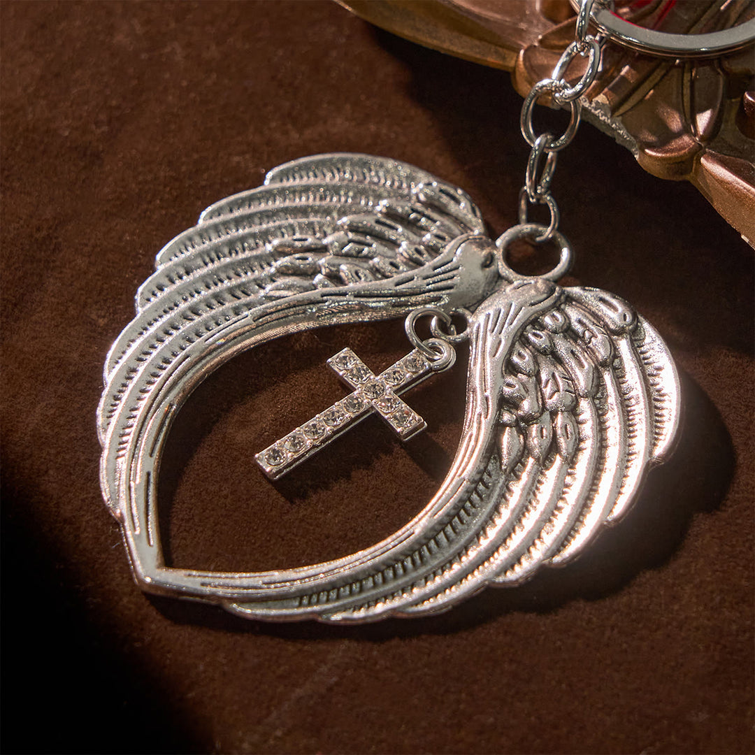 Christianartworkshop Dual-Use Red Agate Keychain & Pocket Rosary Adorned with Silver Angel Wing: Carry Divine Protection - image 5