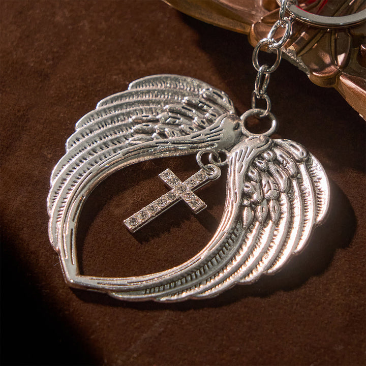 Christianartworkshop Dual-Use Red Agate Keychain & Pocket Rosary Adorned with Silver Angel Wing: Carry Divine Protection - image 5