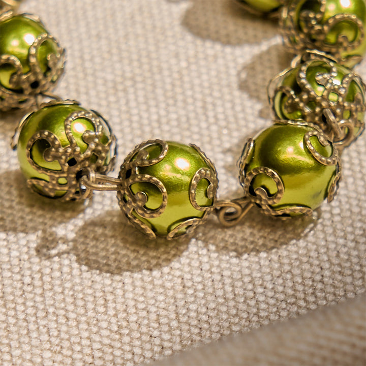 Christianartworkshop Matte Verdigris Beads with Bronze St. Benedict Medal & Crucifix Bracelet: Find Peace in Subtle Sacredness - image 5