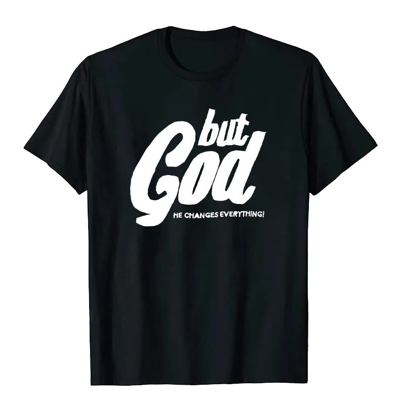 Christianartworkshop But God Hand-Stitched T-shirt - Black - 2XL - image 6