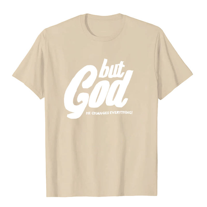 Christianartworkshop But God Hand-Stitched T-shirt - Beige - 2XL - image 9