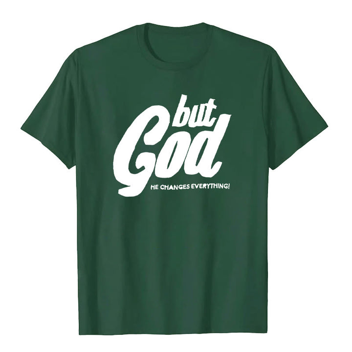 Christianartworkshop But God Hand-Stitched T-shirt - Green - 2XL - image 2