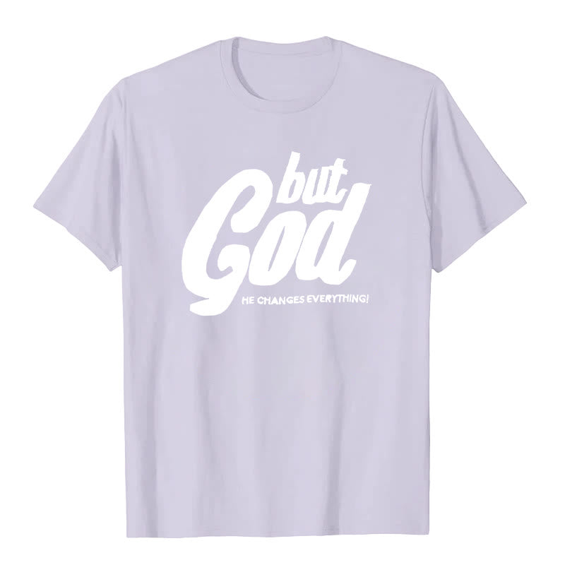 Christianartworkshop But God Hand-Stitched T-shirt - Purple - 2XL - image 4