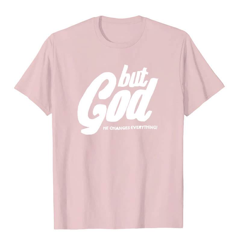 Christianartworkshop But God Hand-Stitched T-shirt - Pink - 2XL - image 7