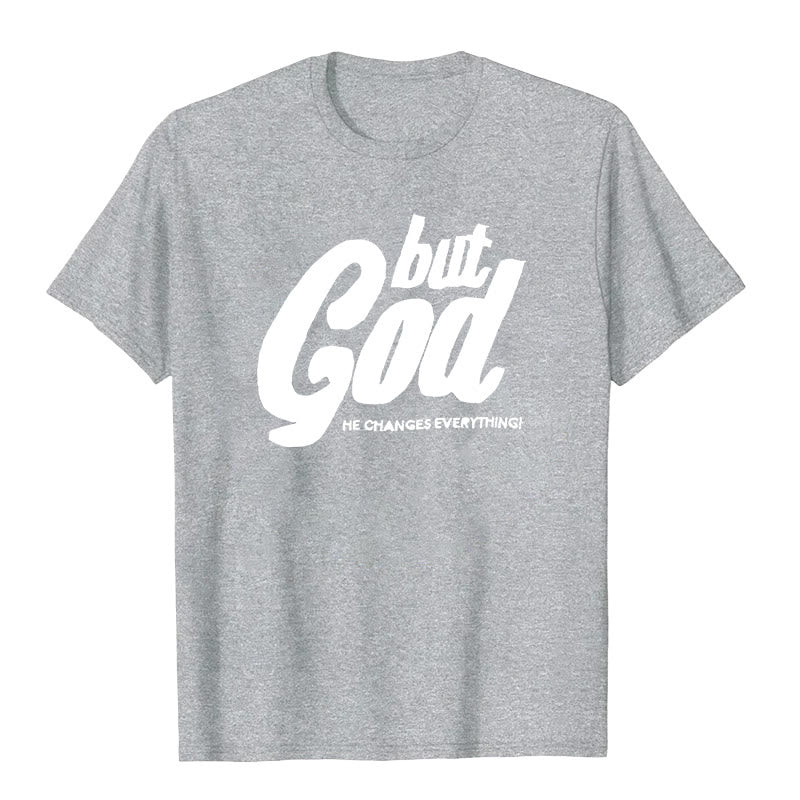 Christianartworkshop But God Hand-Stitched T-shirt - Grey - 2XL - image 3