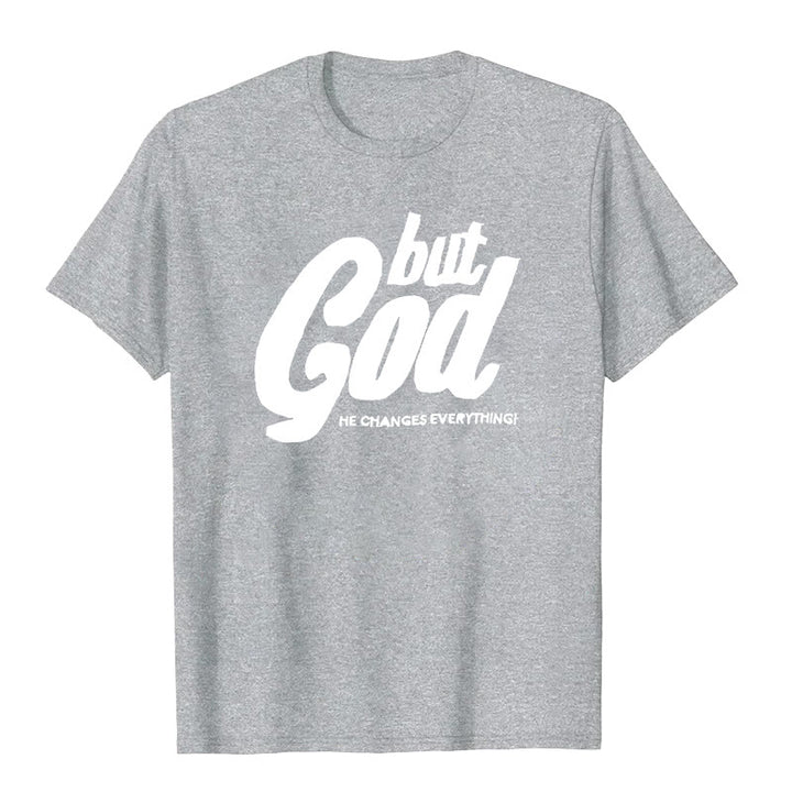 Christianartworkshop But God Hand-Stitched T-shirt - Grey - 2XL - image 3