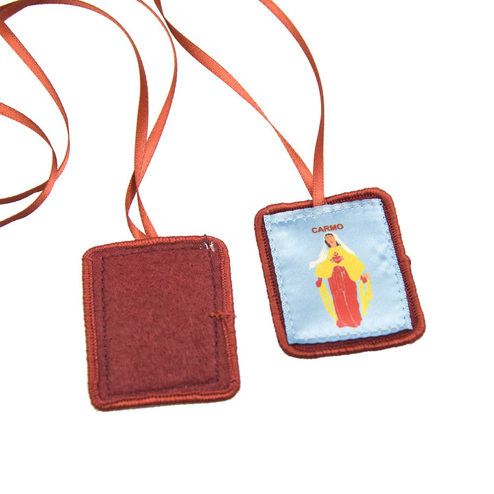 Christianartworkshop Red Catholic Scapular of Our Lady of Mount Carmels & Jacred Heart of Jesus - image 6