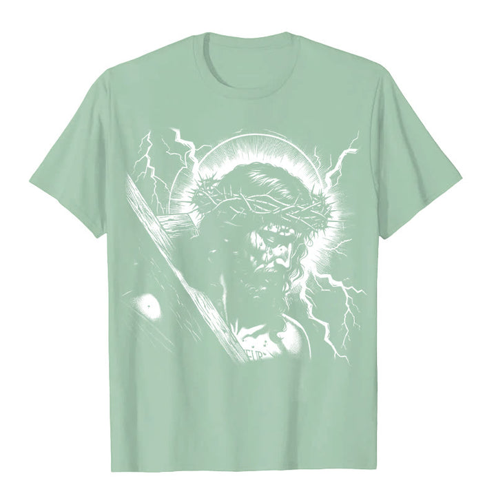 Christianartworkshop Jesus Holding Cross Vintage 90s Graphic T-shirt
