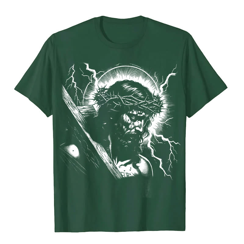 Christianartworkshop Jesus Holding Cross Vintage 90s Graphic T-shirt