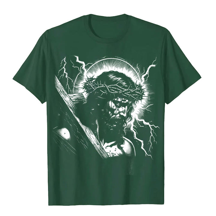 Christianartworkshop Jesus Holding Cross Vintage 90s Graphic T-shirt