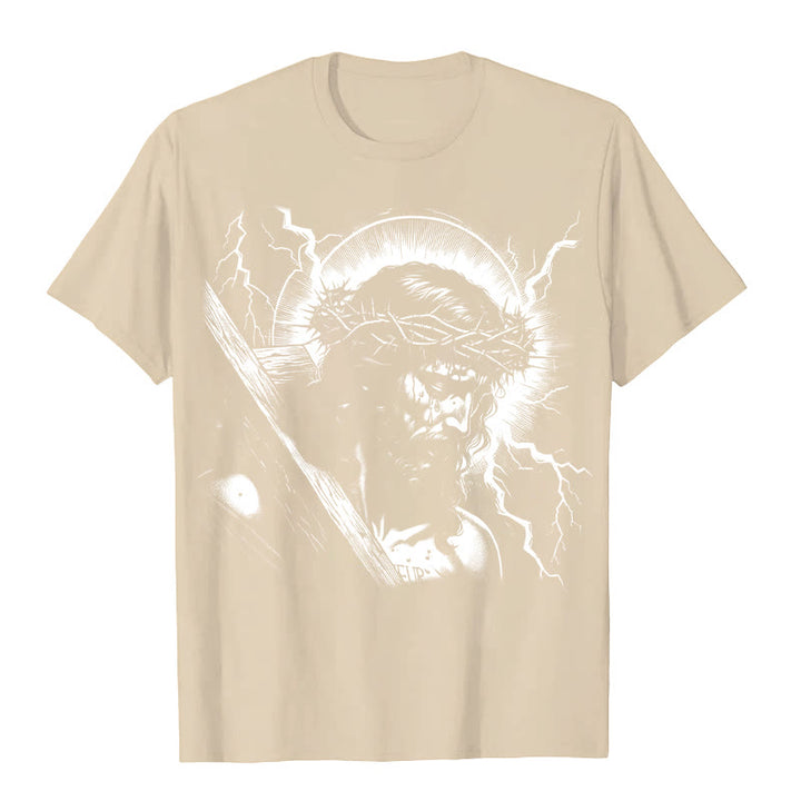 Christianartworkshop Jesus Holding Cross Vintage 90s Graphic T-shirt