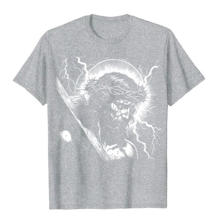 Christianartworkshop Jesus Holding Cross Vintage 90s Graphic T-shirt