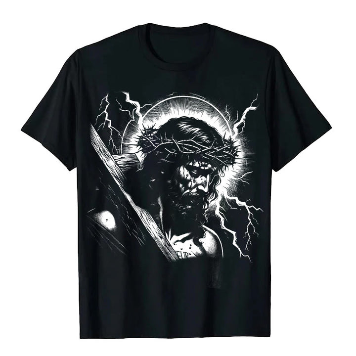 Christianartworkshop Jesus Holding Cross Vintage 90s Graphic T-shirt