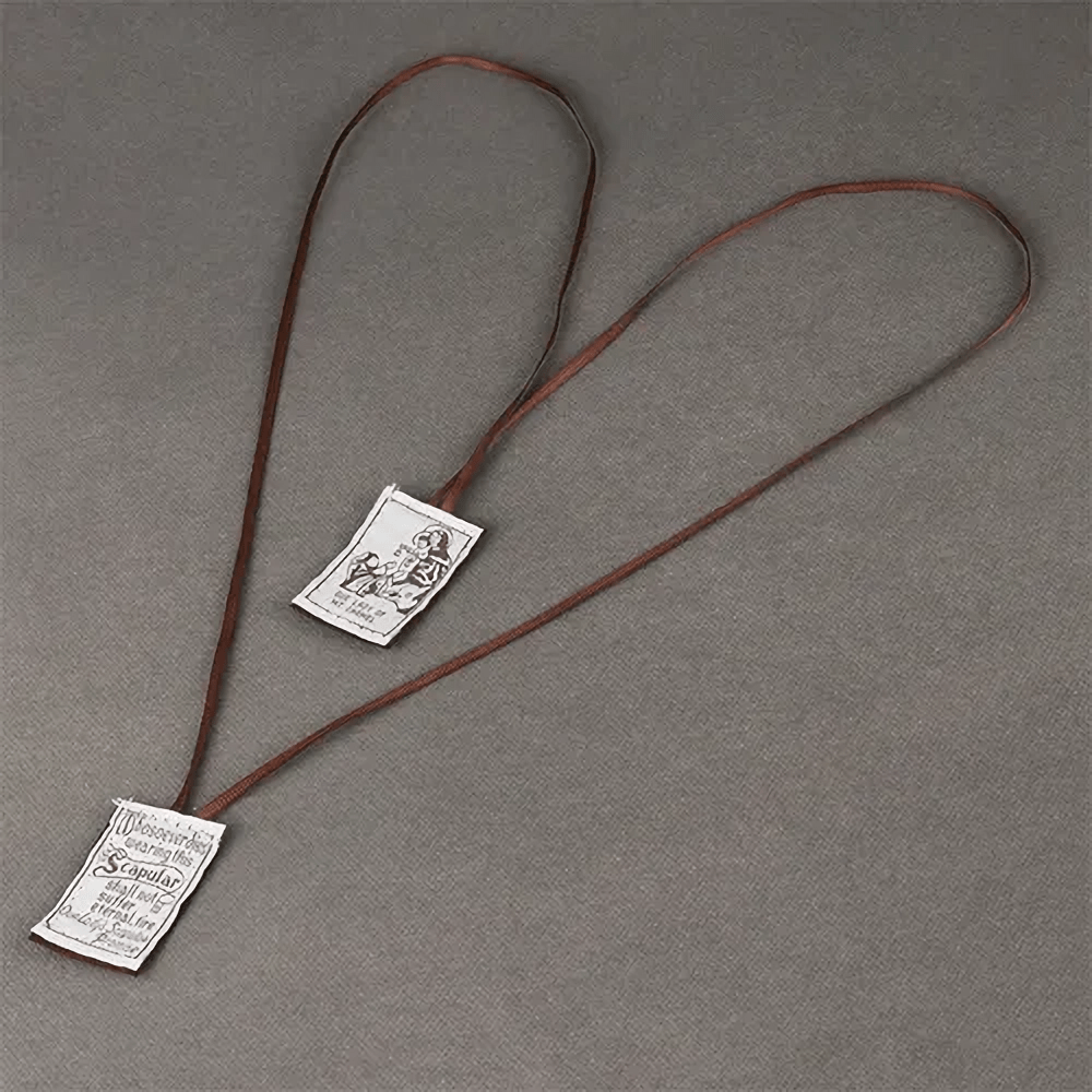Christianartworkshop Catholic Scapular in Black and White of Our Lady of Mount Carmels & Jacred Heart of Jesus - image 7