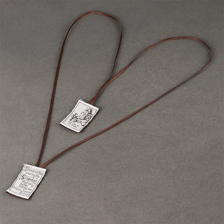 Christianartworkshop Catholic Scapular in Black and White of Our Lady of Mount Carmels & Jacred Heart of Jesus - image 7