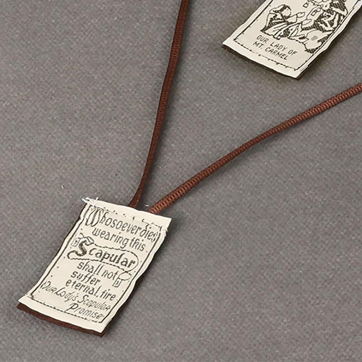 Christianartworkshop Catholic Scapular in Black and White of Our Lady of Mount Carmels & Jacred Heart of Jesus - image 6