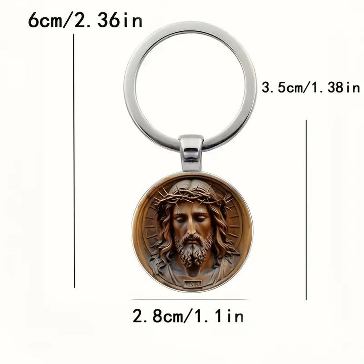 Christianartworkshop Classic Style Divine Jesus with Crown of Thorns Keychain: Timeless Symbol of Spiritual Redemption - image 3