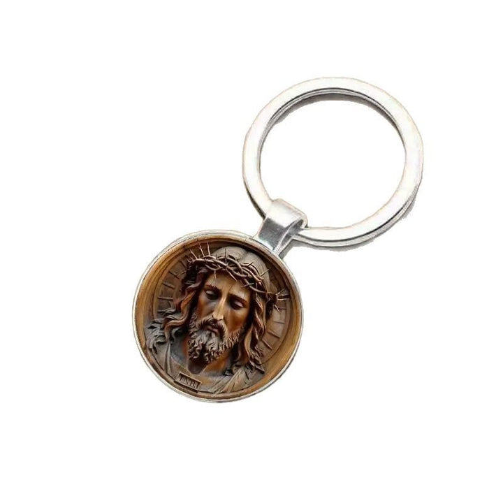 Christianartworkshop Classic Style Divine Jesus with Crown of Thorns Keychain: Timeless Symbol of Spiritual Redemption - image 5