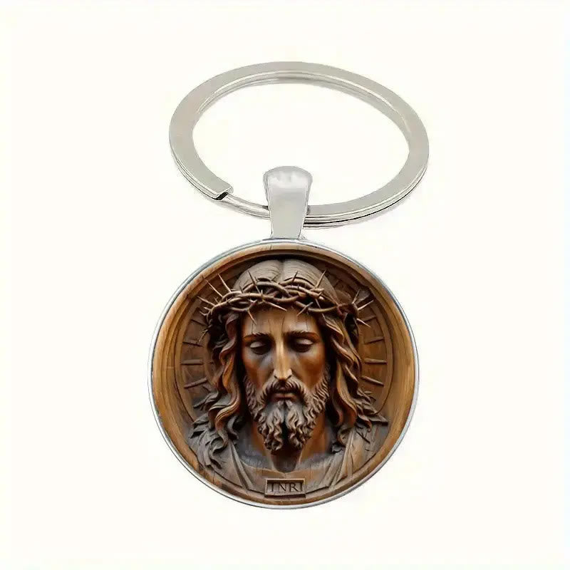 Christianartworkshop Classic Style Divine Jesus with Crown of Thorns Keychain: Timeless Symbol of Spiritual Redemption - image 4