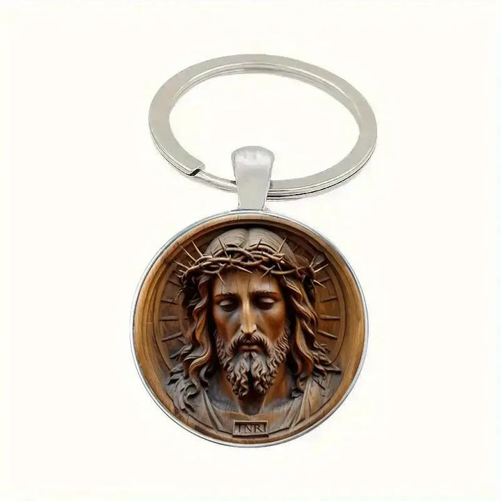 Christianartworkshop Classic Style Divine Jesus with Crown of Thorns Keychain: Timeless Symbol of Spiritual Redemption - image 4