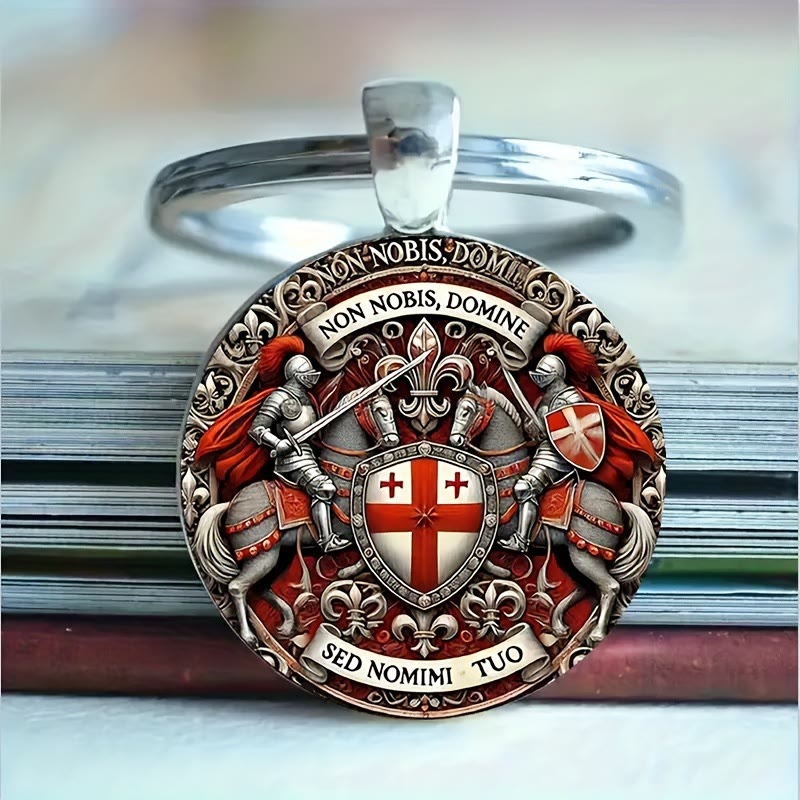 Christianartworkshop Spiritual Companion Knights Templar Keychain: Faith-Filled Token of Chivalric Grace - Knights Templar - image 1
