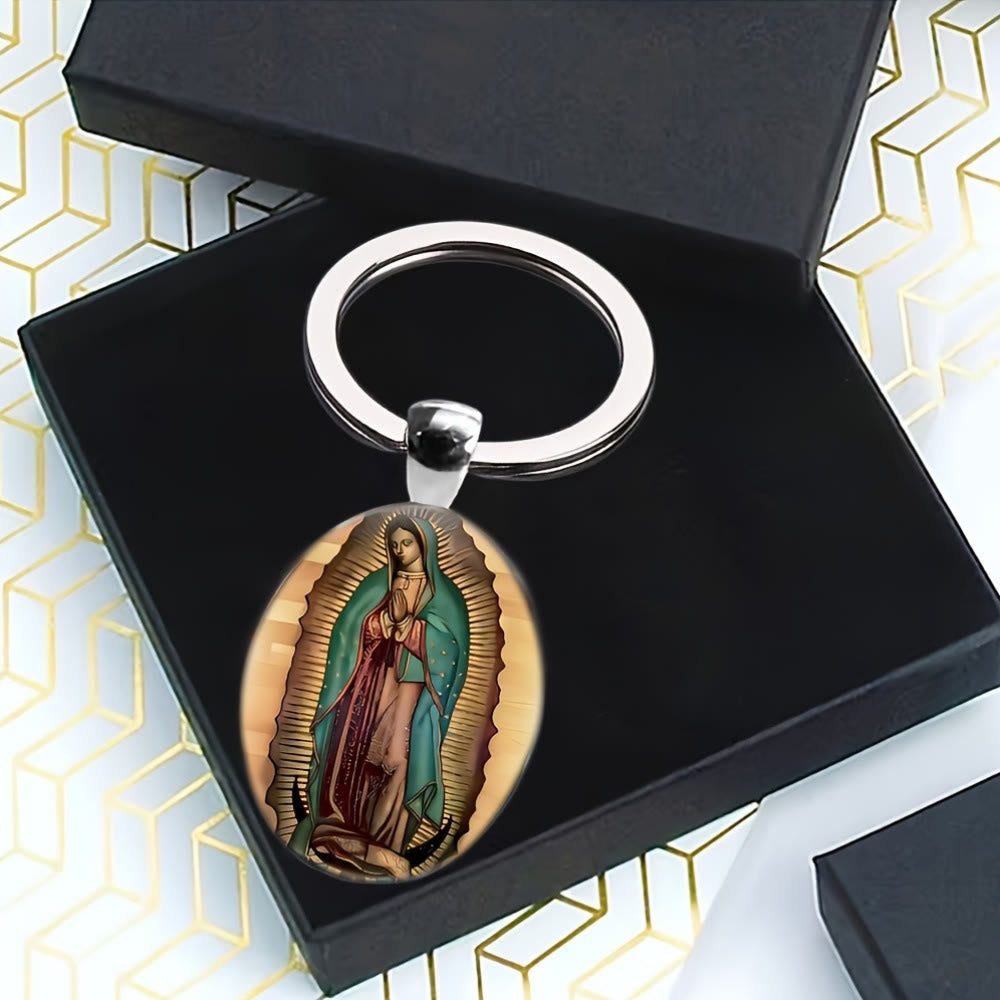 Christianartworkshop Vintage Style Our Lady of Guadalupe Keychain: Hand - Crafted Relic of Faithful Color Legacy - image 2