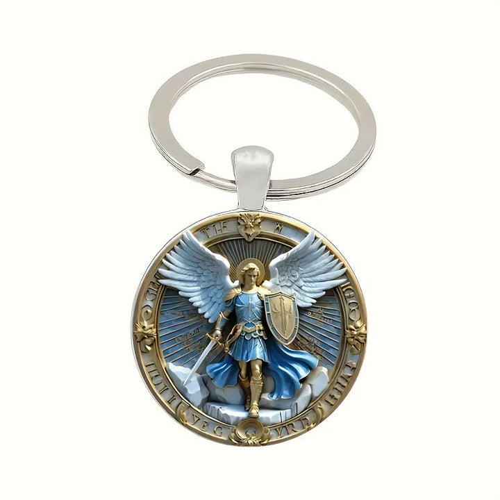 Christianartworkshop Classic Religious Armor Guardian Angel St. Micheal Keychain: Enduring Emblem of Heavenly Valor - image 3