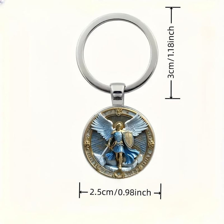 Christianartworkshop Classic Religious Armor Guardian Angel St. Micheal Keychain: Enduring Emblem of Heavenly Valor - image 2