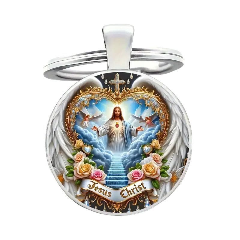 Christianartworkshop Divine Heavenly Realm Jesus Christ Keychain: Token of Faith & Ethereal Craft - image 5