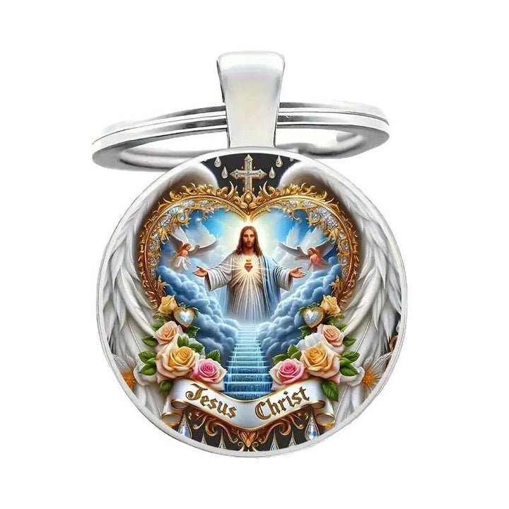 Christianartworkshop Divine Heavenly Realm Jesus Christ Keychain: Token of Faith & Ethereal Craft - image 5