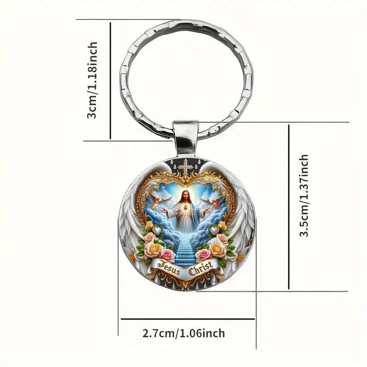 Christianartworkshop Divine Heavenly Realm Jesus Christ Keychain: Token of Faith & Ethereal Craft - image 6