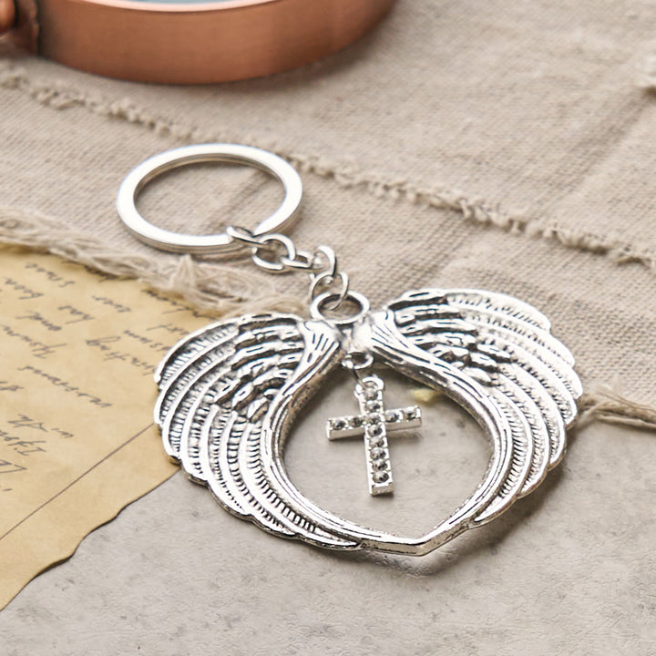 Christianartworkshop Silver Heart-Shaped Angel Wings with Cross or Pendant: A Symbol of Love and Protection - image 4