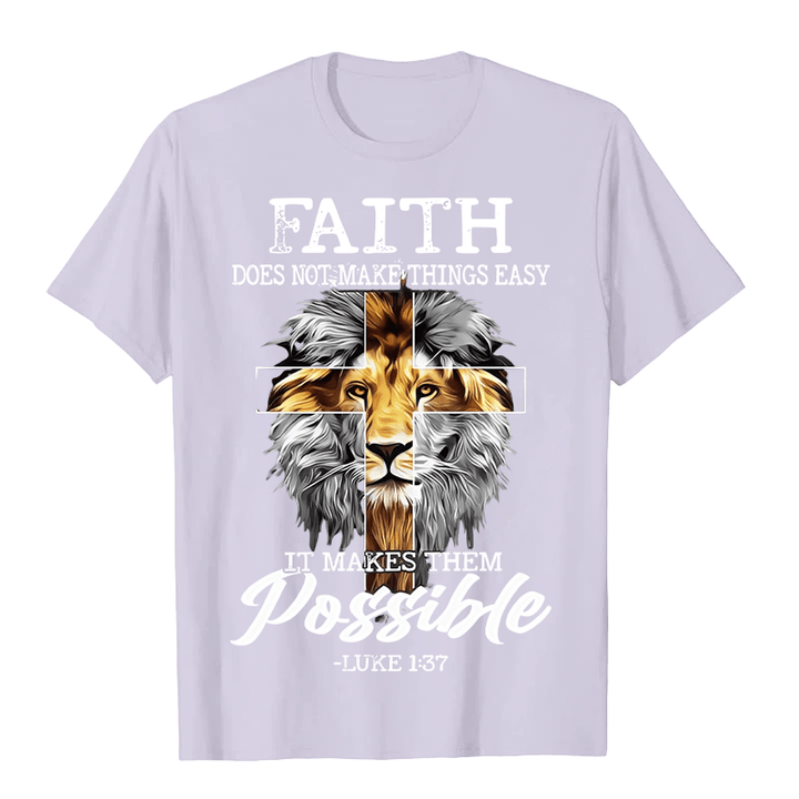 Christianartworkshop Religious Faith Lion Cross Graphic Unisex T-shirt - Purple - 2XL - image 8