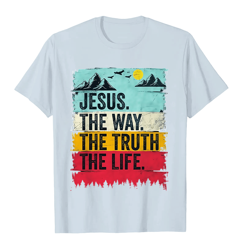 Christianartworkshop Jesus The Way The Truth The Life Unisex T-shirt - Light Blue - 2XL - image 8