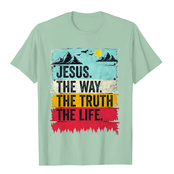 Christianartworkshop Jesus The Way The Truth The Life Unisex T-shirt - Light Green - 2XL - image 6