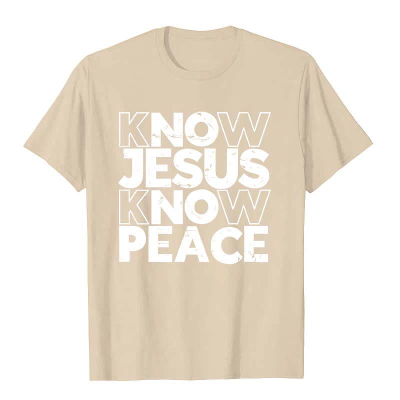 Christianartworkshop Minimalist Know Jesus Know Peace Typography Unisex T-shirt