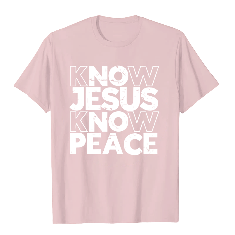Christianartworkshop Minimalist Know Jesus Know Peace Typography Unisex T-shirt