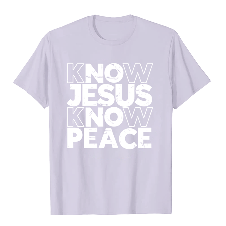 Christianartworkshop Minimalist Know Jesus Know Peace Typography Unisex T-shirt