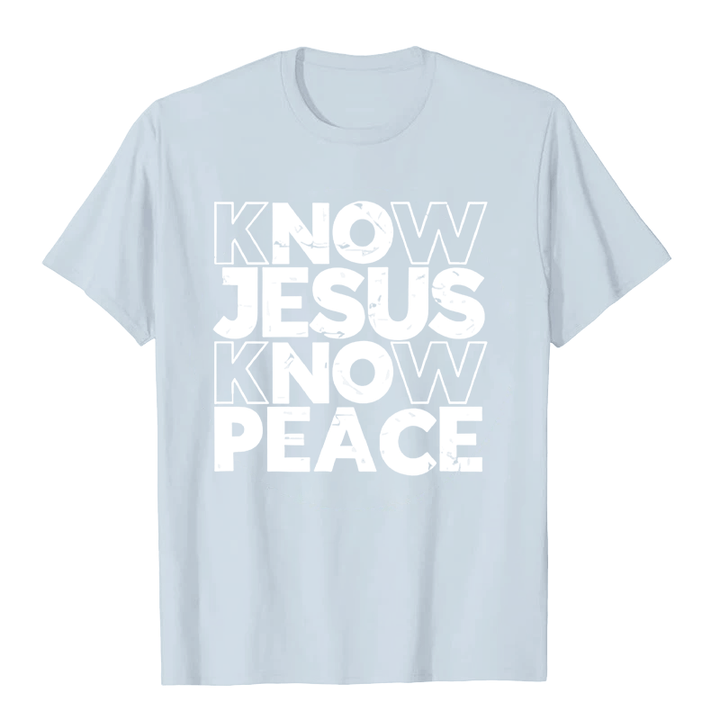 Christianartworkshop Minimalist Know Jesus Know Peace Typography Unisex T-shirt