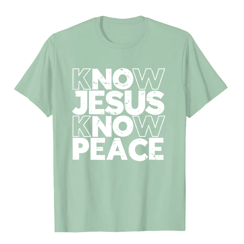 Christianartworkshop Minimalist Know Jesus Know Peace Typography Unisex T-shirt