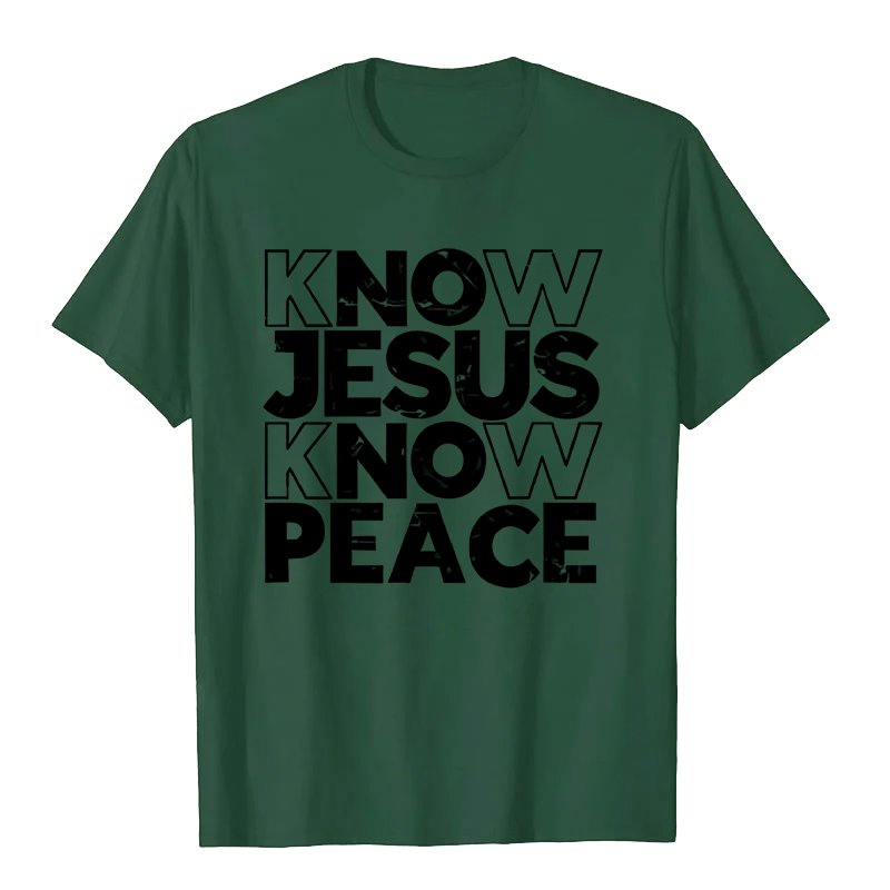 Christianartworkshop Minimalist Know Jesus Know Peace Typography Unisex T-shirt