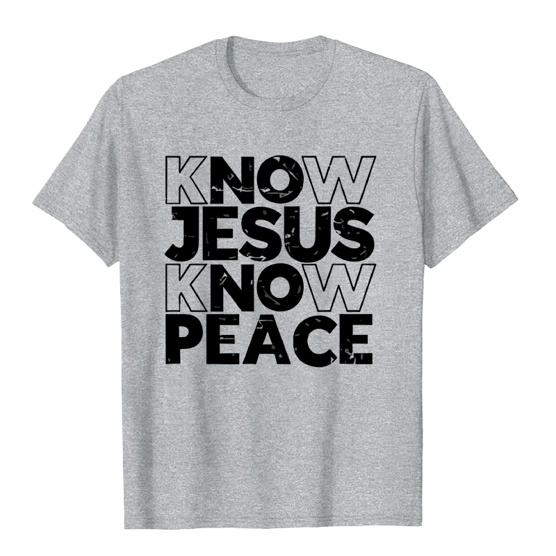 Christianartworkshop Minimalist Know Jesus Know Peace Typography Unisex T-shirt