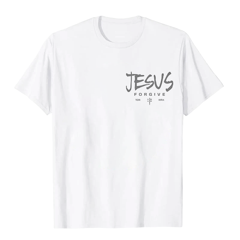 Christianartworkshop Religious Jesus Forgive Crown of Thorns Cross Unisex T-shirt - image 7