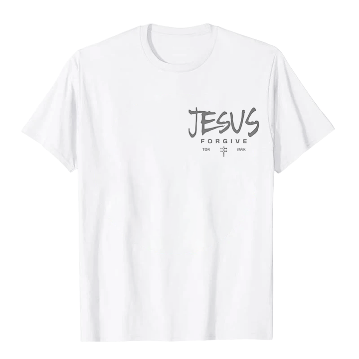 Christianartworkshop Religious Jesus Forgive Crown of Thorns Cross Unisex T-shirt - image 7