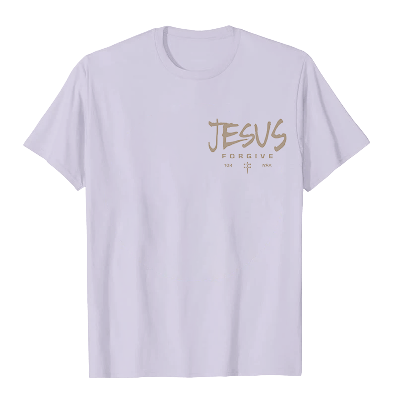 Christianartworkshop Religious Jesus Forgive Crown of Thorns Cross Unisex T-shirt - image 11