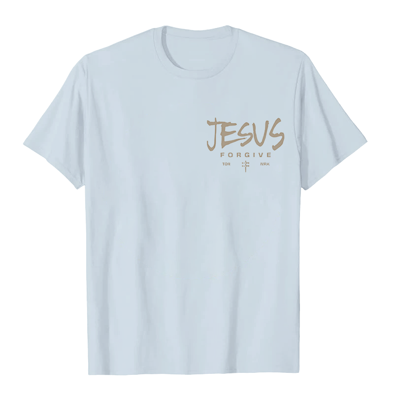 Christianartworkshop Religious Jesus Forgive Crown of Thorns Cross Unisex T-shirt - image 1