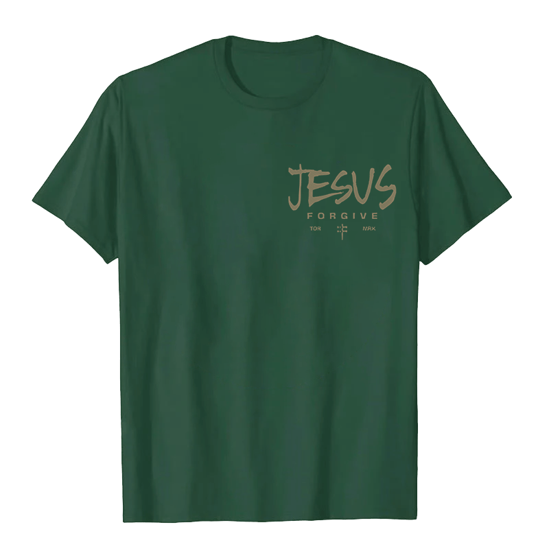 Christianartworkshop Religious Jesus Forgive Crown of Thorns Cross Unisex T-shirt - image 23