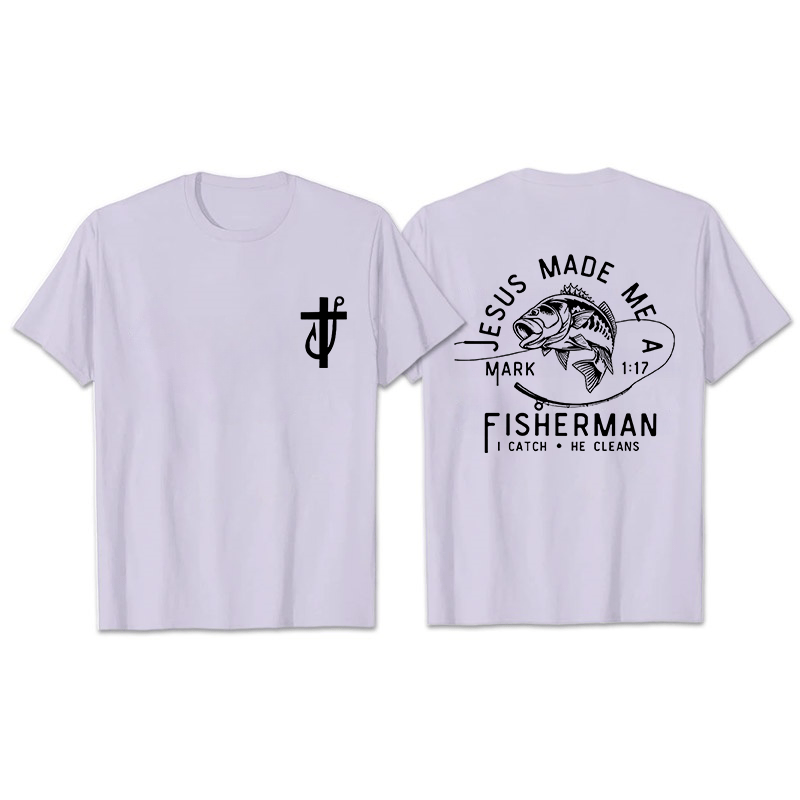 Christianartworkshop Jesus Made Me A Fisherman Mark 1:17 Unisex T-shirt - Light Purple - 2XL - image 12