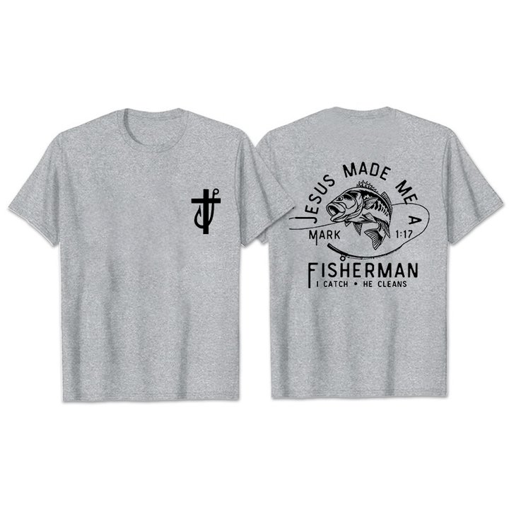 Christianartworkshop Jesus Made Me A Fisherman Mark 1:17 Unisex T-shirt - Grey - 2XL - image 27